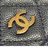 シャネル CHANEL マトラッセチェーン ウォレット A33814 26番台 ネイビー ゴールド金具 キャビアスキン レディース ショルダーバッグ