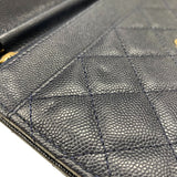 シャネル CHANEL マトラッセチェーン ウォレット A33814 26番台 ネイビー ゴールド金具 キャビアスキン レディース ショルダーバッグ