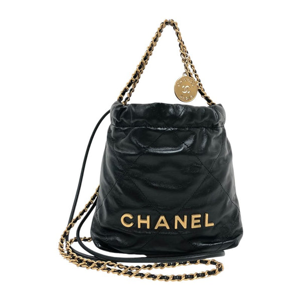 シャネル CHANEL CHANEL22 ミニバッグ AS3980 ブラック ゴールド金具 シャイニーカーフ レディース ショルダーバッグ