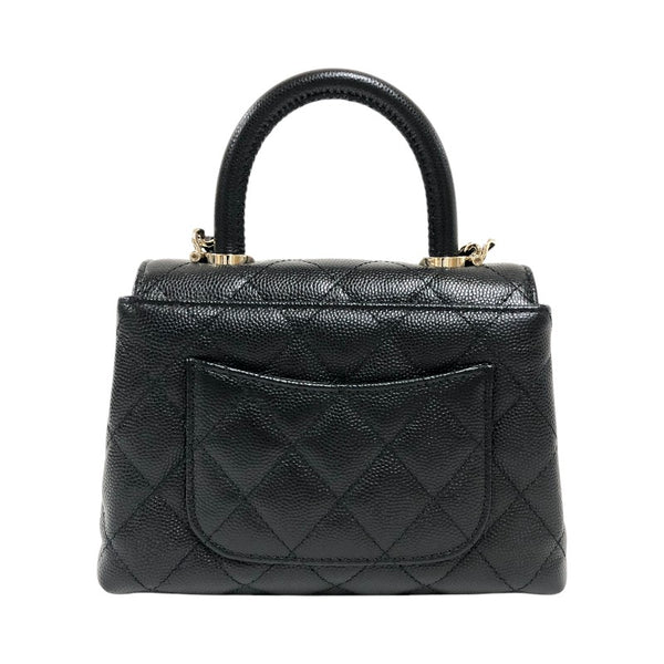シャネル CHANEL ココハンドル マイクロ AP4245 ブラック ゴールド金具 キャビアスキン レディース ショルダーバッグ