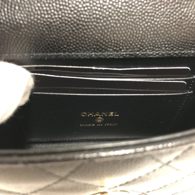 シャネル CHANEL ココハンドル マイクロ AP4245 ブラック ゴールド金具 キャビアスキン レディース ショルダーバッグ