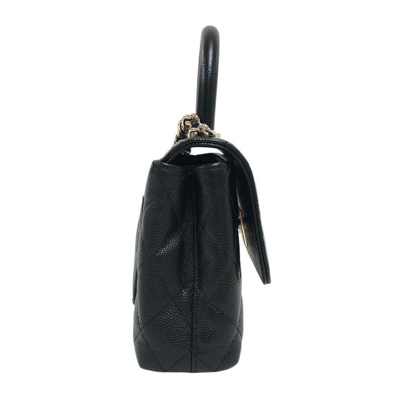 シャネル CHANEL ココハンドル マイクロ AP4245 ブラック ゴールド金具 キャビアスキン レディース ショルダーバッグ