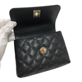シャネル CHANEL ココハンドル マイクロ AP4245 ブラック ゴールド金具 キャビアスキン レディース ショルダーバッグ