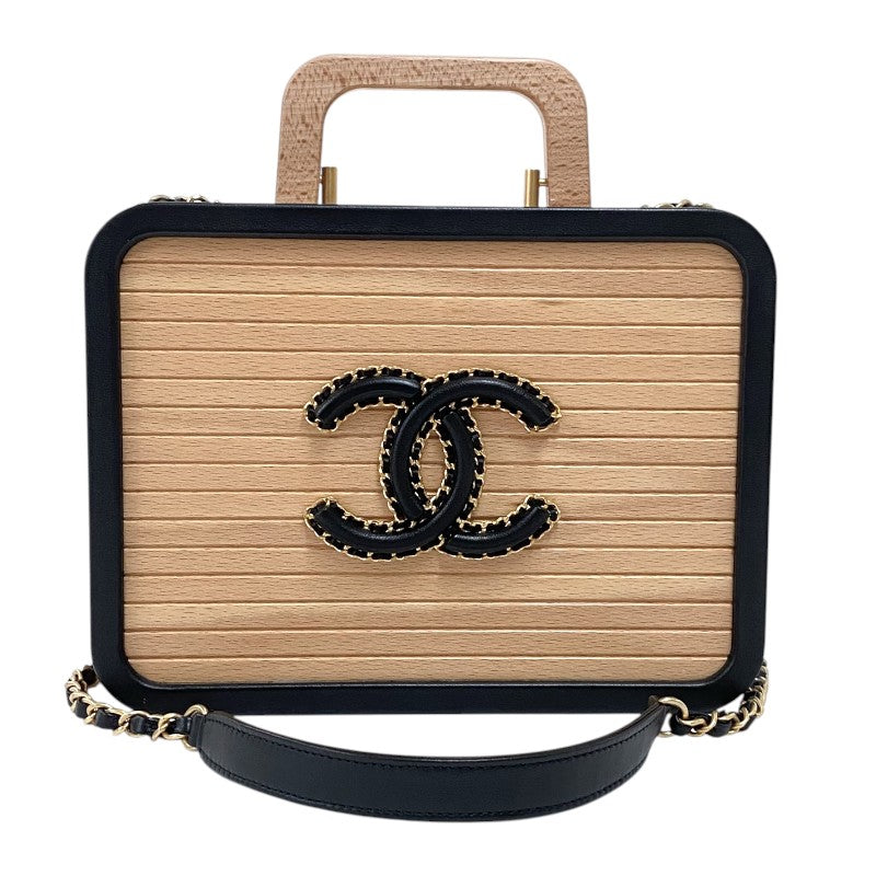 シャネル CHANEL ビーチウッド ラージバニティバッグ AS2927 ベージュ ゴールド金具 ウッド ラム レディース ショルダーバッグ