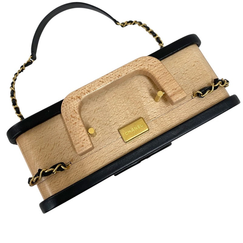 シャネル CHANEL ビーチウッド ラージバニティバッグ AS2927 ベージュ ゴールド金具 ウッド ラム レディース ショルダーバッグ