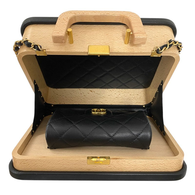 シャネル CHANEL ビーチウッド ラージバニティバッグ AS2927 ベージュ ゴールド金具 ウッド ラム レディース ショルダーバッグ