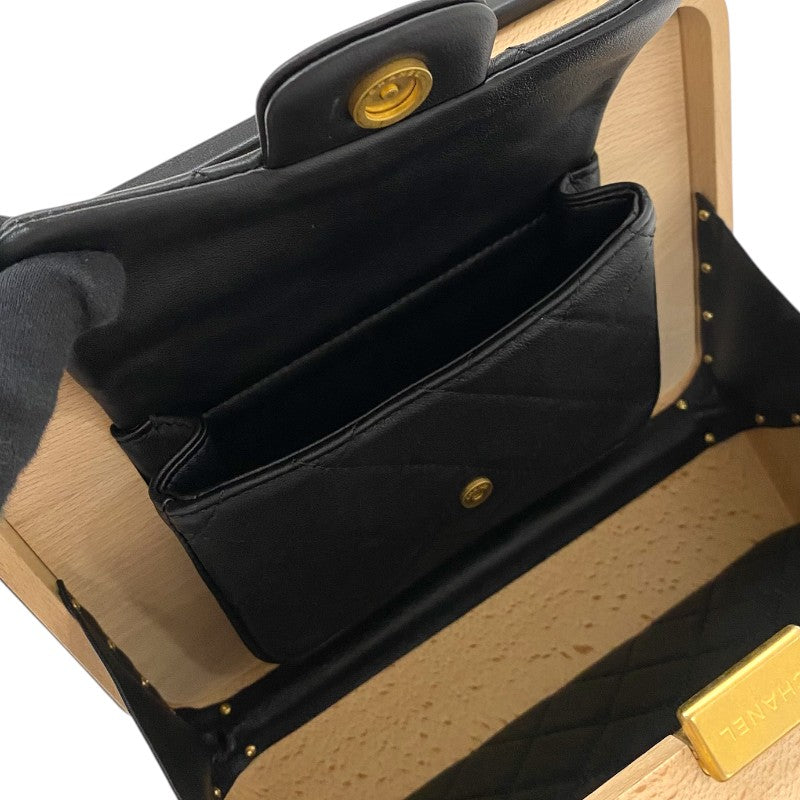 シャネル CHANEL ビーチウッド ラージバニティバッグ AS2927 ベージュ ゴールド金具 ウッド ラム レディース ショルダーバッグ