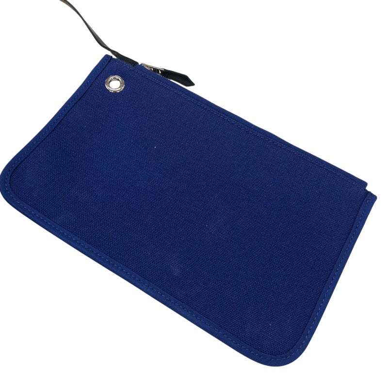 エルメス HERMES エールバッグジップPM D刻 ブルー/ネイビー シルバー金具 トワル・ハンター レディース ハンドバッグ