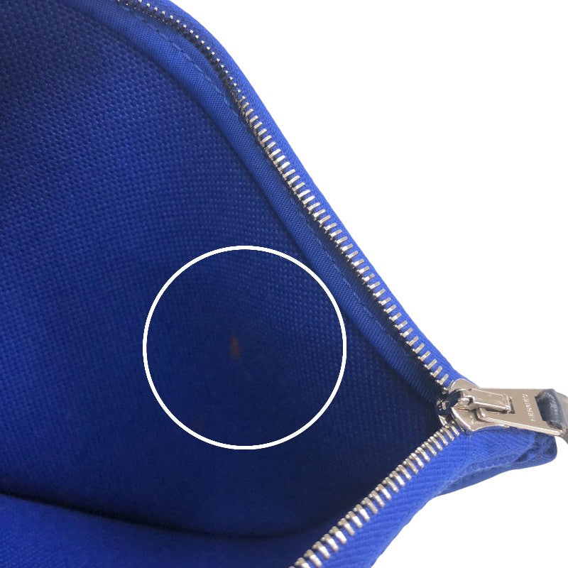 エルメス HERMES エールバッグジップPM D刻 ブルー/ネイビー シルバー金具 トワル・ハンター レディース ハンドバッグ