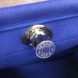 エルメス HERMES エールバッグジップPM D刻 ブルー/ネイビー シルバー金具 トワル・ハンター レディース ハンドバッグ