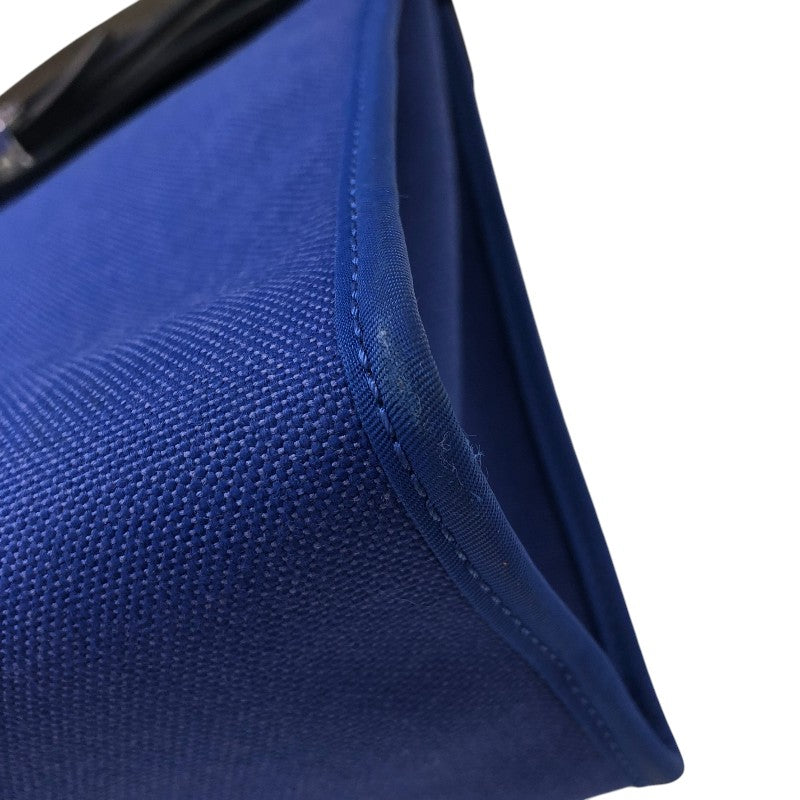 エルメス HERMES エールバッグジップPM D刻 ブルー/ネイビー シルバー金具 トワル・ハンター レディース ハンドバッグ