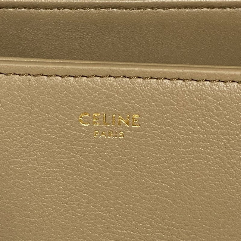 セリーヌ CELINE ティーン二ノバッグ 118113 スモークブラウン ゴールド金具 サプルグレインドカーフ レディース ハンドバッグ ショルダーバッグ