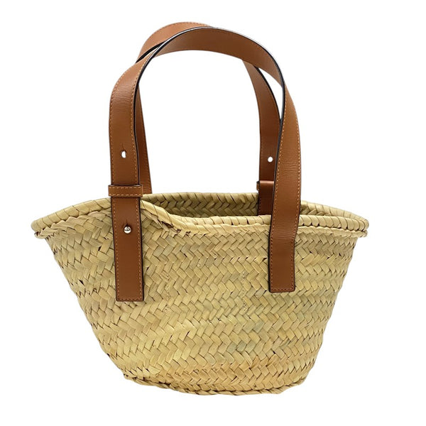 ロエベ LOEWE バスケットバッグ スモール ジブリコラボ A223S93X09 ナチュラル×タン ヤシの葉 レディース トートバッグ