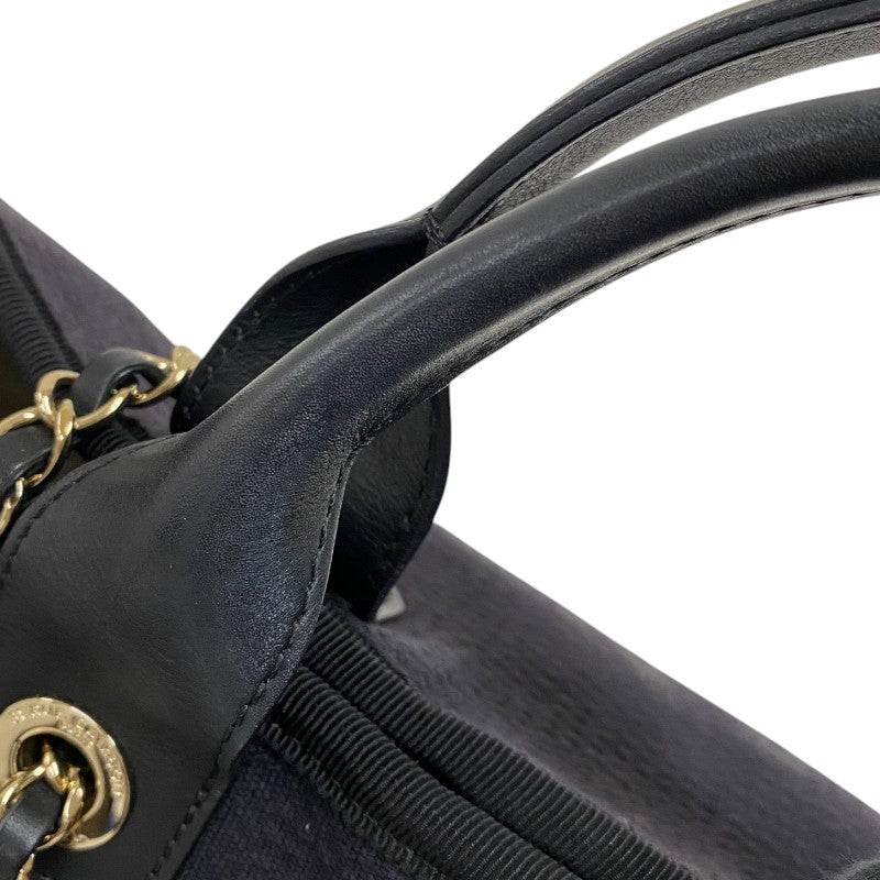 シャネル CHANEL ドーヴィル ショッピングバッグ AS3351 ネイビー ミックスファイバー レディース トートバッグ ショルダーバッグ