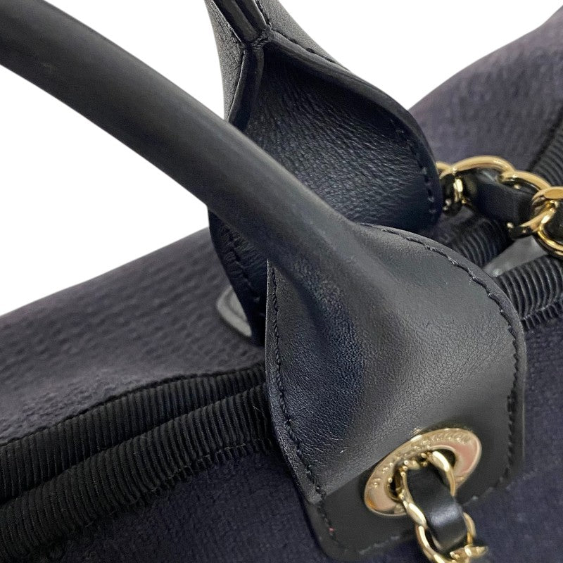 シャネル CHANEL ドーヴィル ショッピングバッグ AS3351 ネイビー ミックスファイバー レディース トートバッグ ショルダーバッグ
