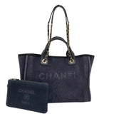 シャネル CHANEL ドーヴィル ショッピングバッグ AS3351 ネイビー ミックスファイバー レディース トートバッグ ショルダーバッグ