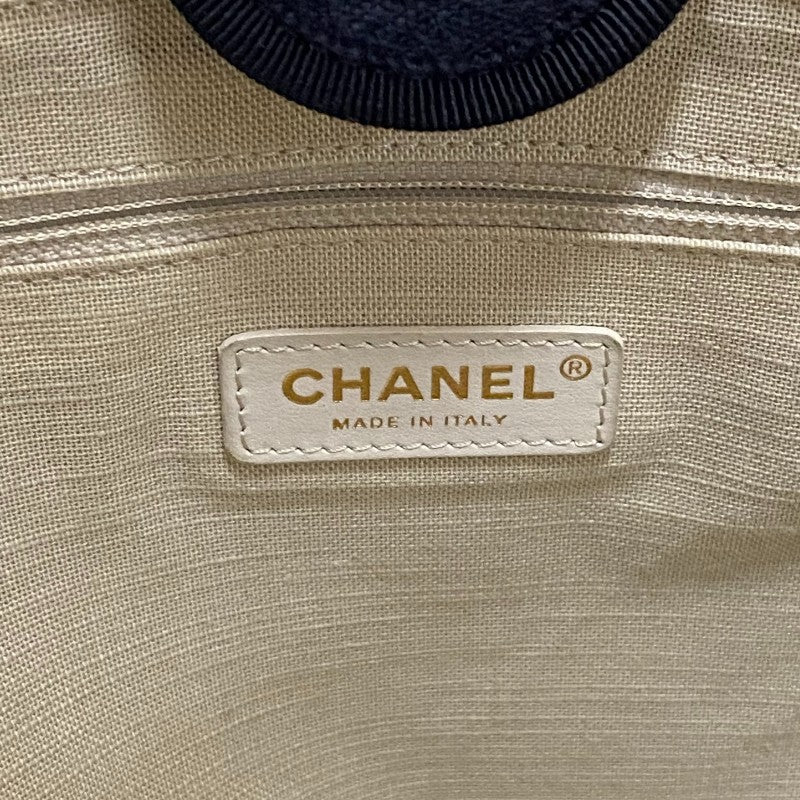 シャネル CHANEL ドーヴィル ショッピングバッグ AS3351 ネイビー ミックスファイバー レディース トートバッグ ショルダーバッグ