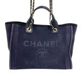 シャネル CHANEL ドーヴィル ショッピングバッグ AS3351 ネイビー ミックスファイバー レディース トートバッグ ショルダーバッグ