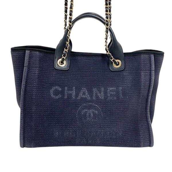シャネル CHANEL ドーヴィル ショッピングバッグ AS3351 ネイビー ミックスファイバー レディース トートバッグ ショルダーバッグ