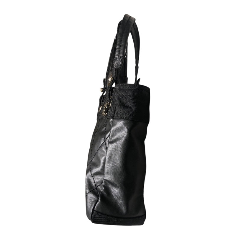 シャネル CHANEL パリビアリッツトートPM A34208 ブラック コーティングキャンバス レディース ハンドバッグ