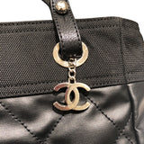 シャネル CHANEL パリビアリッツトートPM A34208 ブラック コーティングキャンバス レディース ハンドバッグ