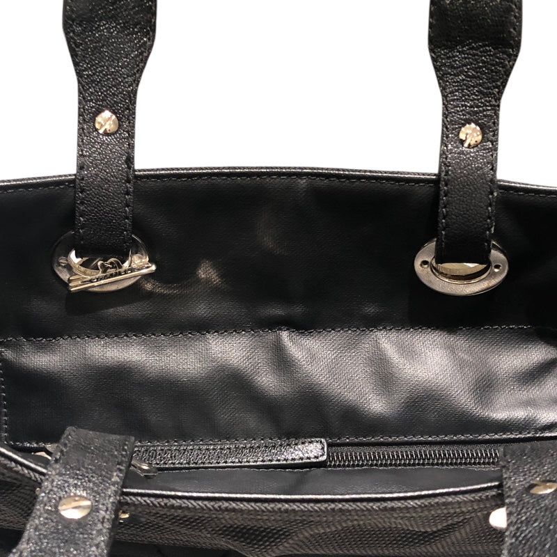 シャネル CHANEL パリビアリッツトートPM A34208 ブラック コーティングキャンバス レディース ハンドバッグ