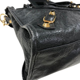 バレンシアガ BALENCIAGA ザ・シティ クラシック 505550 グレー ゴールド金具 レザー レディース ハンドバッグ