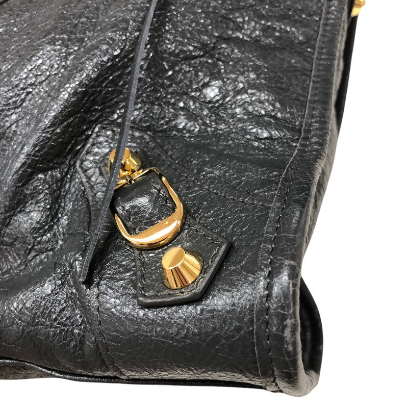 バレンシアガ BALENCIAGA ザ・シティ クラシック 505550 グレー ゴールド金具 レザー レディース ハンドバッグ