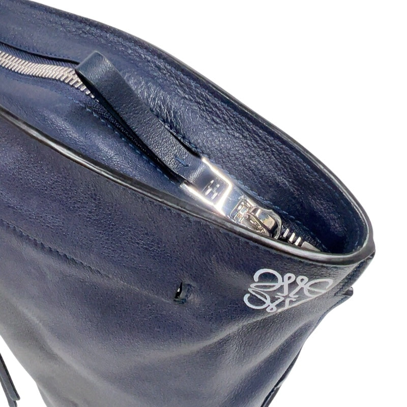 ロエベ LOEWE アントンスリングバッグ ネイビー　シルバー金具 カーフ メンズ ボディバッグ
