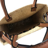 ロエベ LOEWE スタンダード A5 トート A563S30X05 ナチュラル ブラウン ラフィア×カーフスキン レディース ショルダーバッグ