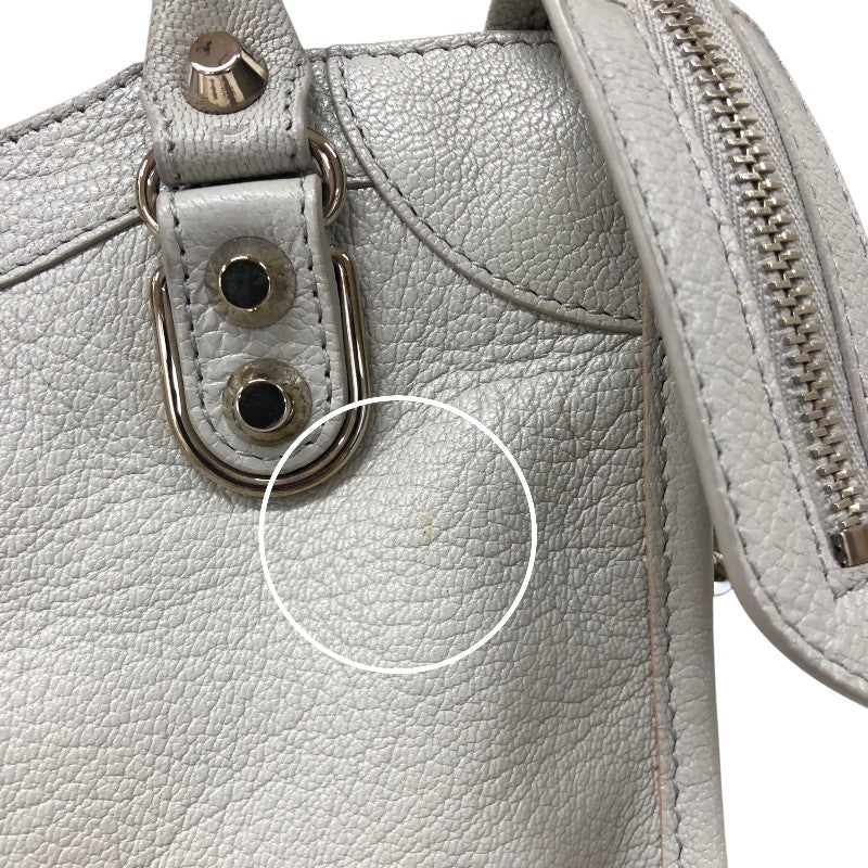 バレンシアガ BALENCIAGA ミニシティバッグ 300295 グレー シルバー金具 レザー レディース ショルダーバッグ