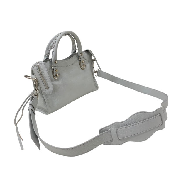 バレンシアガ BALENCIAGA ミニシティバッグ 300295 グレー シルバー金具 レザー レディース ショルダーバッグ