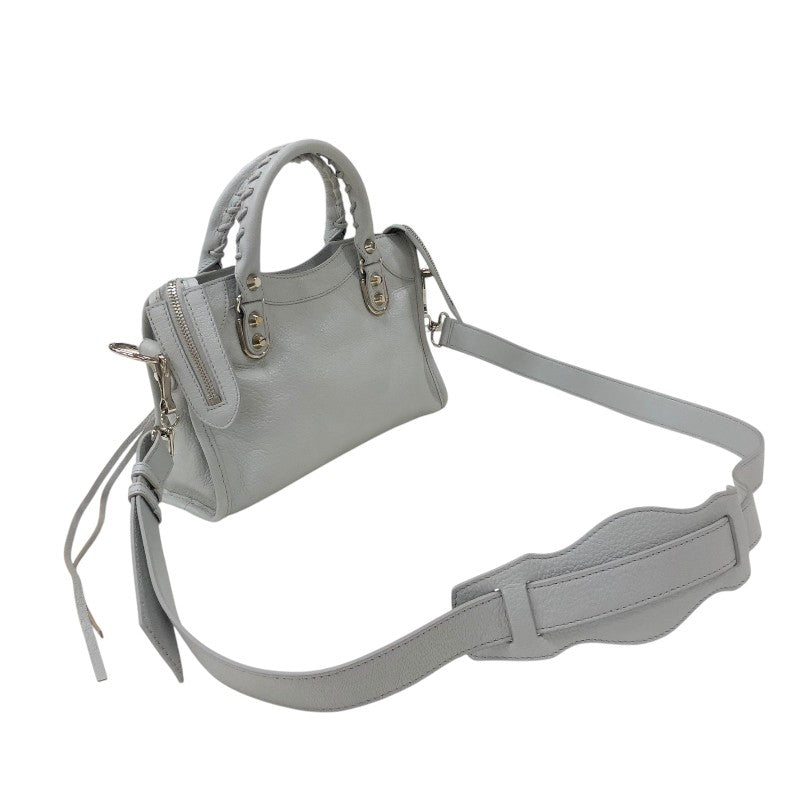 バレンシアガ BALENCIAGA ミニシティバッグ 300295 グレー シルバー金具 レザー レディース ショルダーバッグ