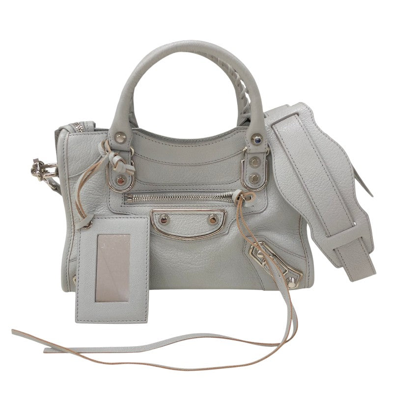バレンシアガ BALENCIAGA ミニシティバッグ 300295 グレー シルバー金具 レザー レディース ショルダーバッグ