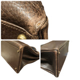 エルメス HERMES ケリー40 内縫い 〇P刻印 ショコラ/ゴールド金具 フィヨルド メンズ ハンドバッグ