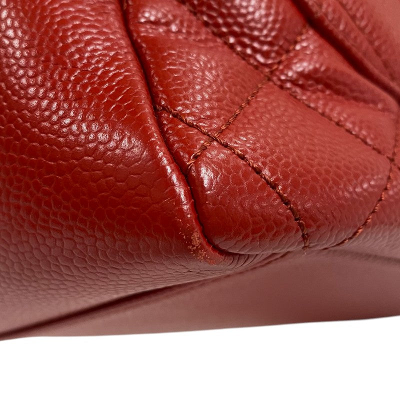 シャネル CHANEL GST チェーントートバッグ A50995 レッド シルバー金具 キャビアスキン レディース ショルダーバッグ