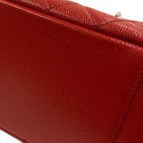 シャネル CHANEL GST チェーントートバッグ A50995 レッド シルバー金具 キャビアスキン レディース ショルダーバッグ