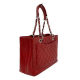 シャネル CHANEL GST チェーントートバッグ A50995 レッド シルバー金具 キャビアスキン レディース ショルダーバッグ
