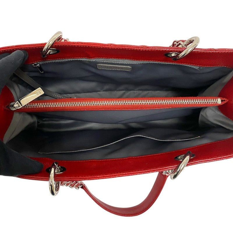 シャネル CHANEL GST チェーントートバッグ A50995 レッド シルバー金具 キャビアスキン レディース ショルダーバッグ