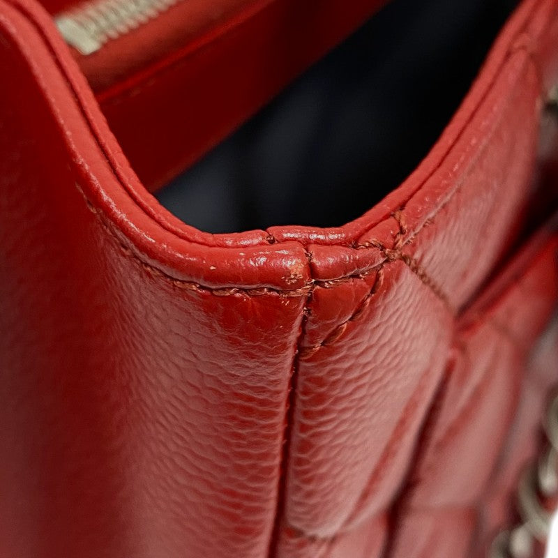 シャネル CHANEL GST チェーントートバッグ A50995 レッド シルバー金具 キャビアスキン レディース ショルダーバッグ