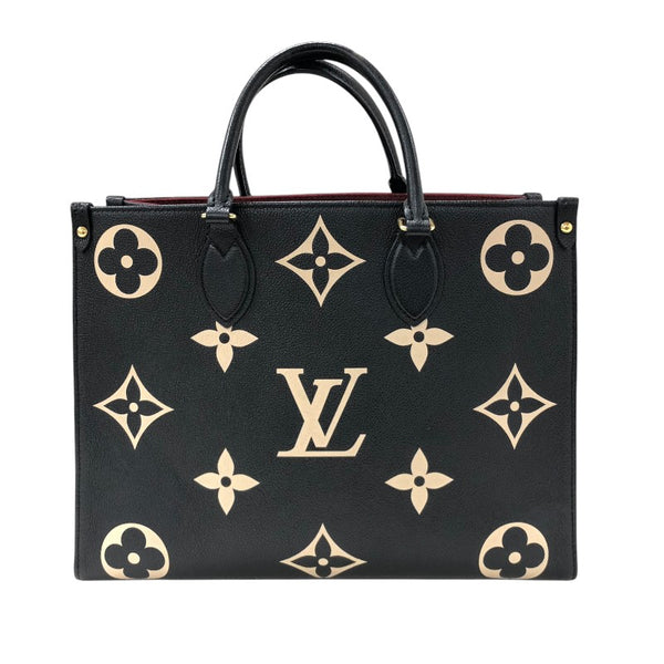 ルイ・ヴィトン LOUIS VUITTON オンザゴーMM M45495 ブラック/ベージュ モノグラム・アンプラント レディース ハンドバッグ