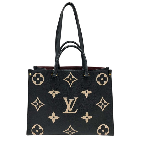 ルイ・ヴィトン LOUIS VUITTON オンザゴーMM M45495 ブラック/ベージュ モノグラム・アンプラント レディース ハンドバッグ