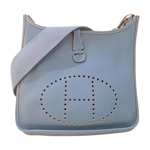 エルメス HERMES エヴリン1 PM ▢I刻（2005年製） ブルージン/シルバー金具 トリヨンクレマンス レディース ショルダーバッグ