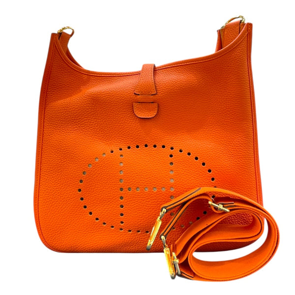 エルメス HERMES エヴリン3 PM Y刻 オレンジポピー・ゴールド金具 トリヨンクレマンス レディース ショルダーバッグ