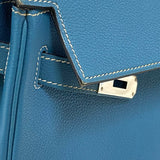 エルメス HERMES ケリー32 内縫い □G刻 ブルージーン シルバー金具 トゴ レディース ハンドバッグ ショルダーバッグ