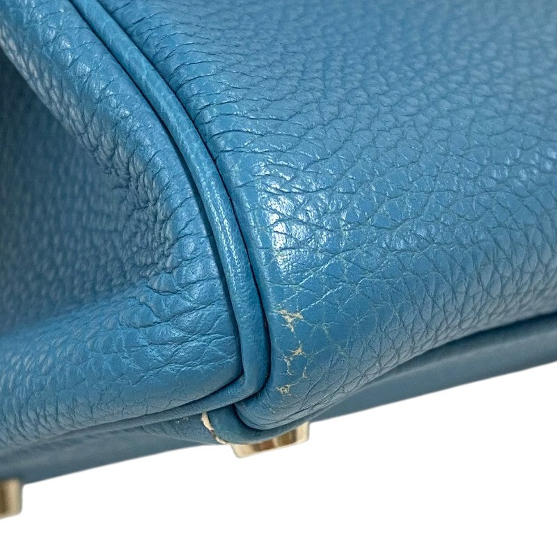 エルメス HERMES ケリー32 内縫い □G刻 ブルージーン シルバー金具 トゴ レディース ハンドバッグ ショルダーバッグ