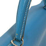 エルメス HERMES ケリー32 内縫い □G刻 ブルージーン シルバー金具 トゴ レディース ハンドバッグ ショルダーバッグ