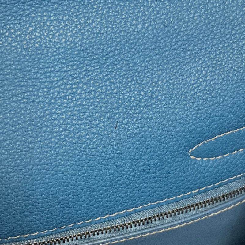 エルメス HERMES ケリー32 内縫い □G刻 ブルージーン シルバー金具 トゴ レディース ハンドバッグ ショルダーバッグ