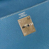 エルメス HERMES ケリー32 内縫い □G刻 ブルージーン シルバー金具 トゴ レディース ハンドバッグ ショルダーバッグ