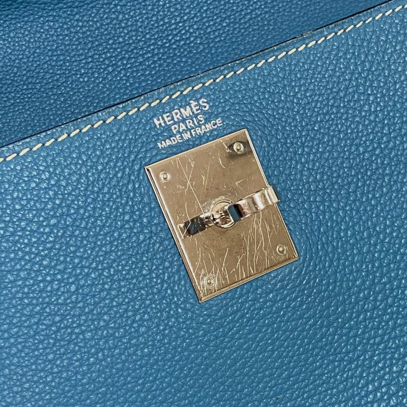 エルメス HERMES ケリー32 内縫い □G刻 ブルージーン シルバー金具 トゴ レディース ハンドバッグ ショルダーバッグ